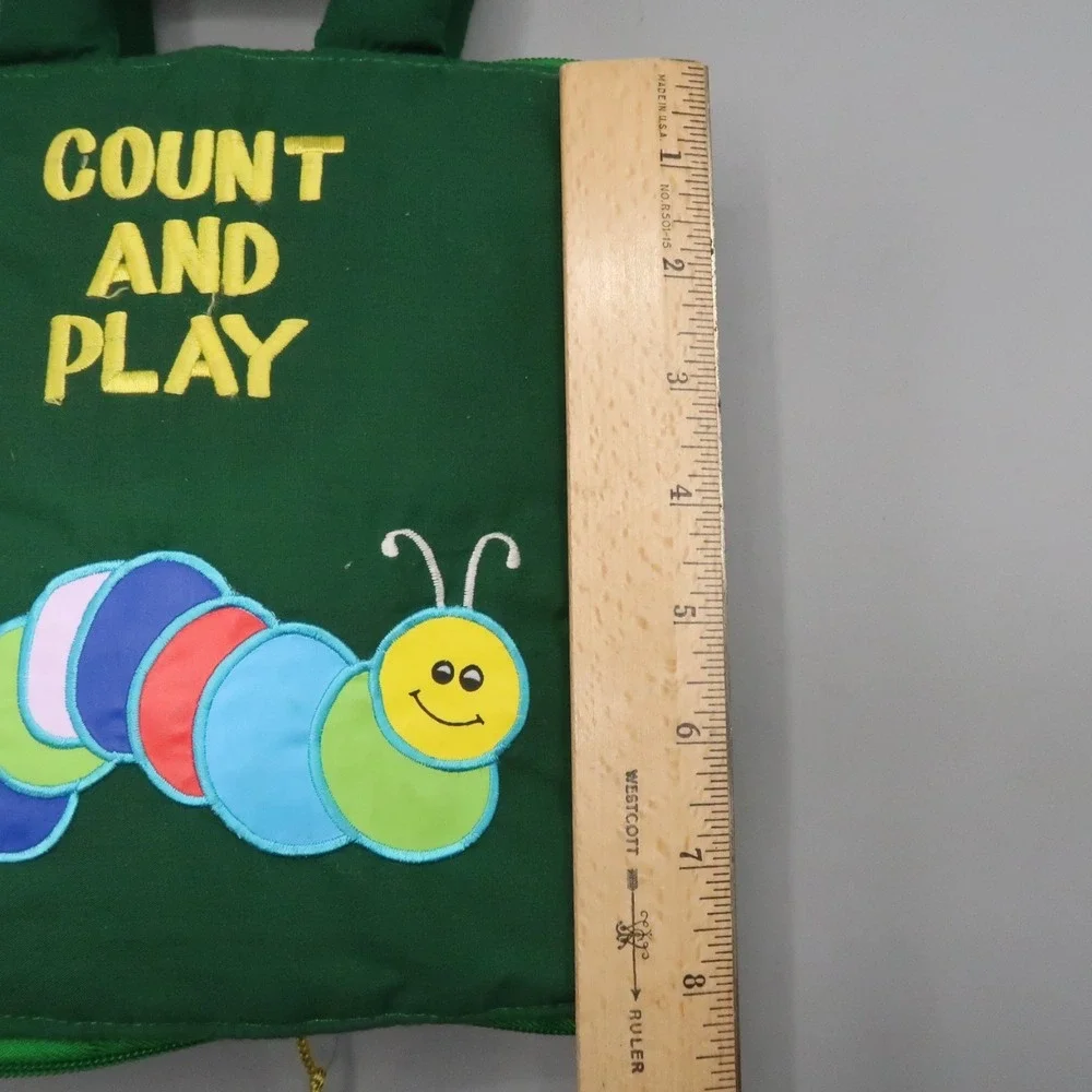 Vintage 1991 Pockets of Learning Soft Cloth Book Count And Play Baby